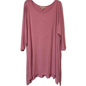 NWT! Philosophy women’s sharkbite long sleeve pink top 1X